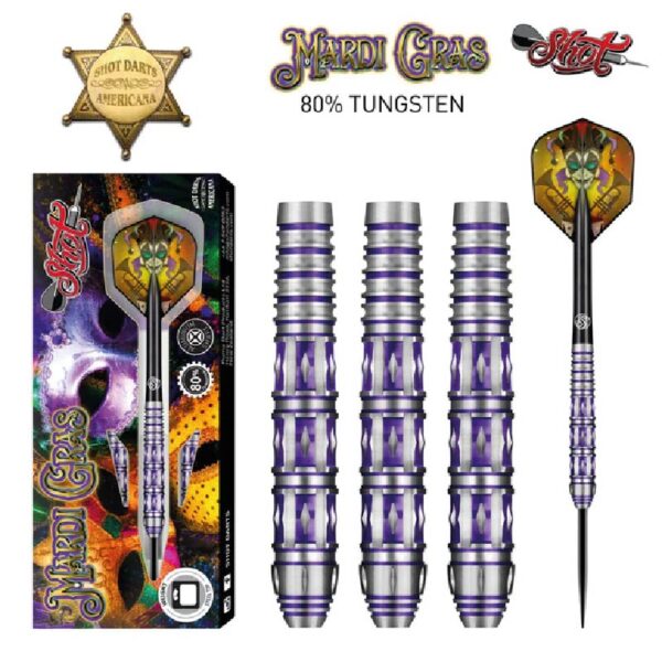 Shot Darts - Dardos - Americana Mardi Gras (26gr. 80% Tungsteno)