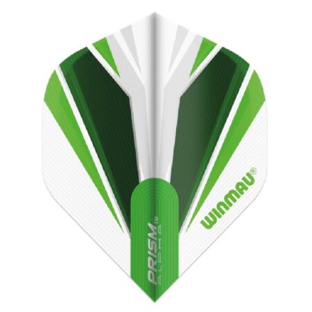 Winmau - Plumas dardos - Prism Alpha White/Green (100micras)