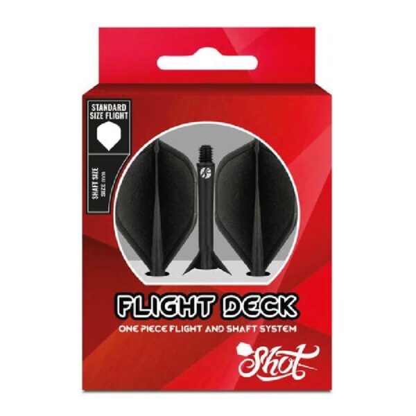 Shot Darts - Plumas y Cañas de dardos Integrada Negra (Corta 19.2mm Caña)